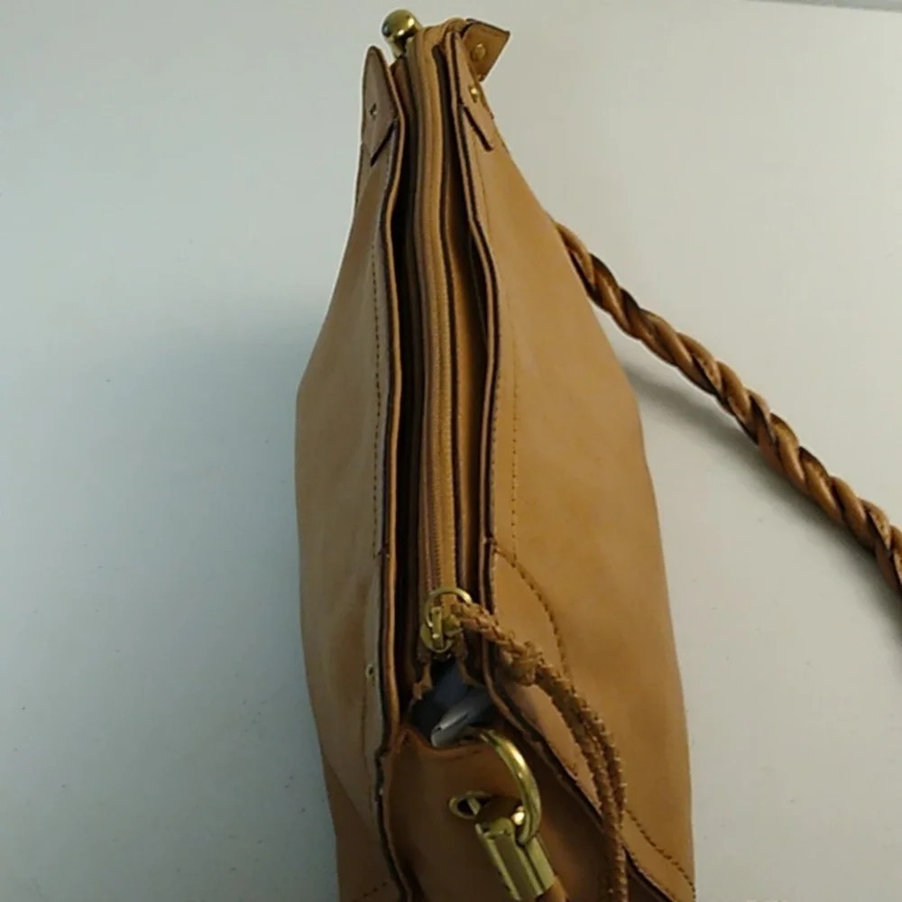 Relic Shoulder Bag Purse Carmel Brown 12" L X 4.5" W X 6" H - Picture 3 of 16